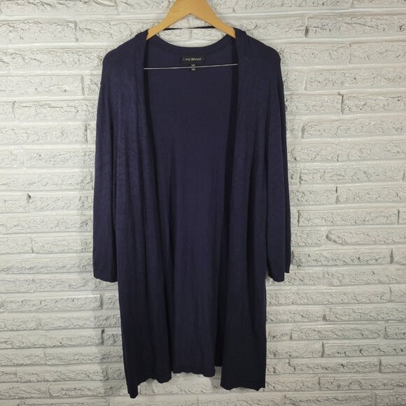 Lane Bryant Women Sweater 22 24 Plus Cardigan Open Blue Casual Comfy BLU170E - Picture 1 of 11